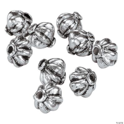 Silvertone Flower Beads - 8mm