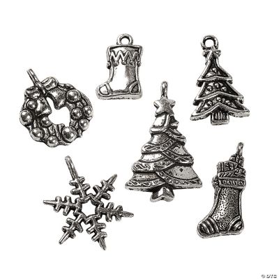 Dark Silver-Finish Christmas Charms