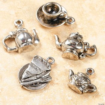 Silvertone Tea Lover’s Charms