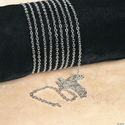Silvertone Metal Fine Cable Chain