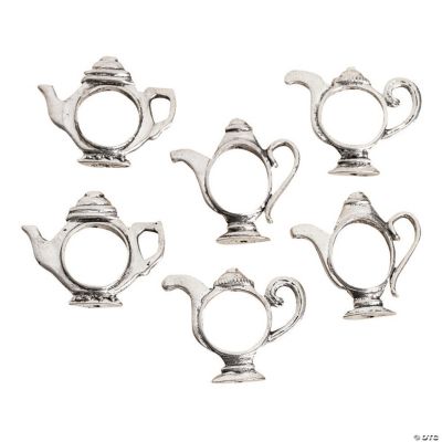 Silvertone Metal Teapot Bead Frames - 19mm x 23mm