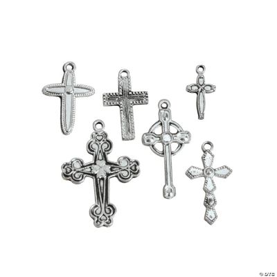 Silvertone Cross Charms