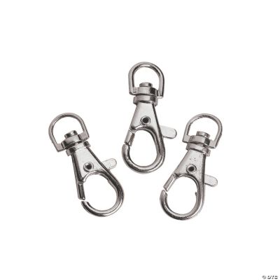 Silvertone Metal Lobster Clasps With Swivel Ring