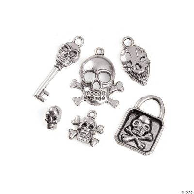 Silvertone Skull Charms