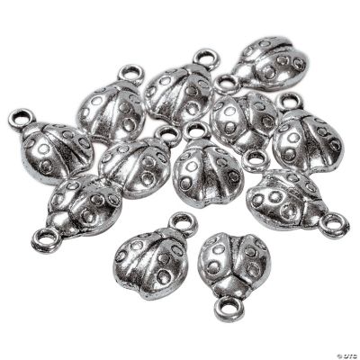 Silvertone Metal Ladybug Charms