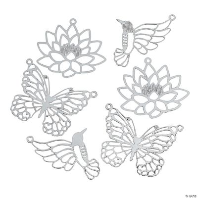 Silvertone Metal Nature's Beauty Cutout Pendants