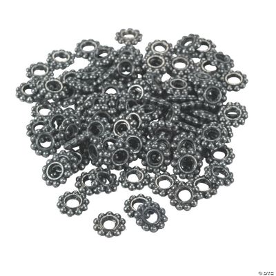 Antique Silvertone Daisy Spacer Beads - 6mm