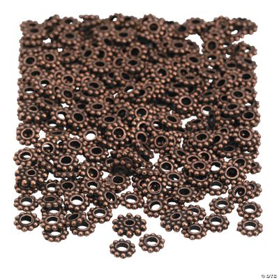 Copper Daisy Spacer Beads - 6mm