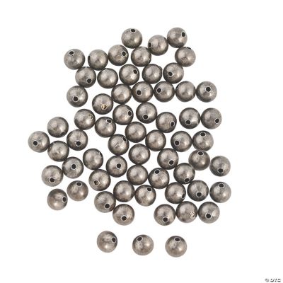 Antique Silvertone Round Beads - 6mm