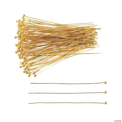 Goldtone Headpins With Ball - 2