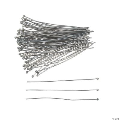 Antique Silvertone Headpins With Ball - 2