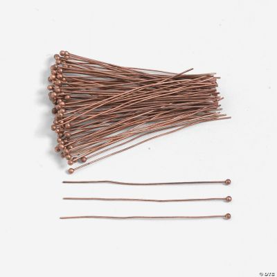 Copper-Tone Headpins With Ball - 2