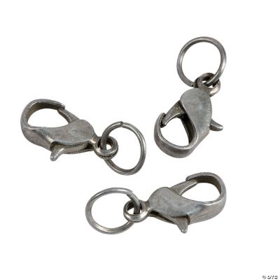Antique Silvertone Lobster Clasps With Jump Ring