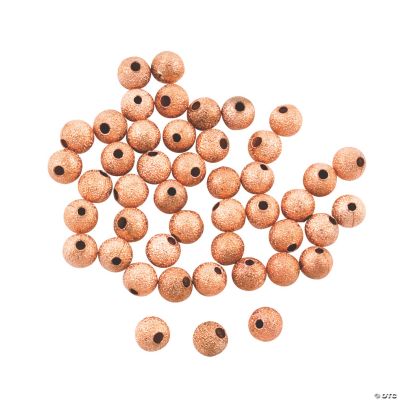 Copper-Tone Glitter Round Beads - 6mm