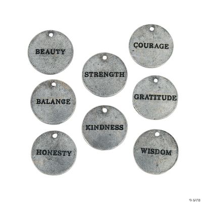 Antique Silvertone Inspirational Tag Charms