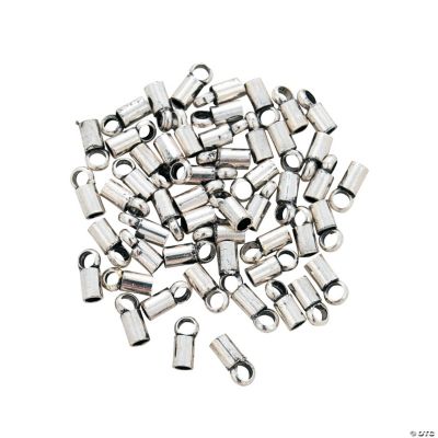 Antique Silvertone Crimp Tubes With Loop