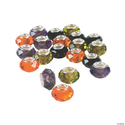 Halloween Faceted Large Hole Beads - 14mm