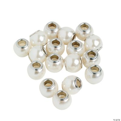 White Pearl Large Hole Beads - 12mm