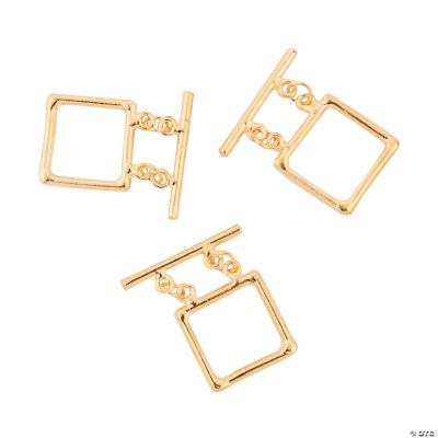 Goldtone Square Double Strand Toggle Clasps