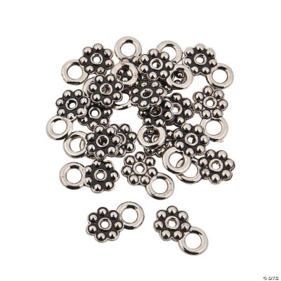 Silvertone Daisy Spacers With Loop