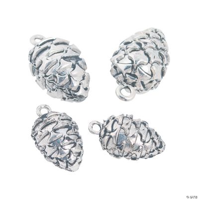 Silvertone Pinecone Charms - 12mm, 17mm