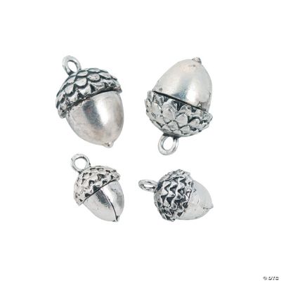 Silvertone Acorn Charms