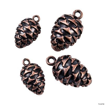 Copper-Tone Large &amp: Small Pinecone Charms - 12mm, 17mm