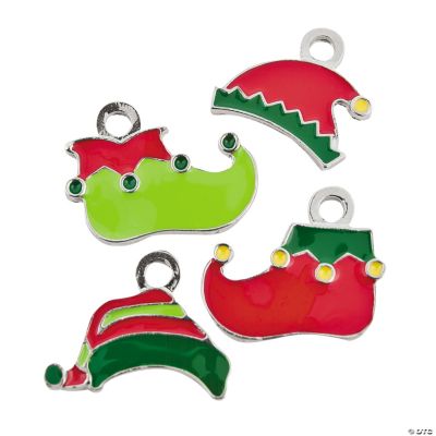 Elf Hat & Shoe Enamel Charms