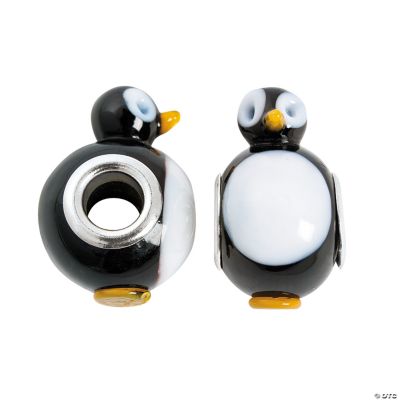 Penguin Lampwork Large Hole Beads - 18mm