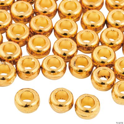 Flat Goldtone Beads - 4mm