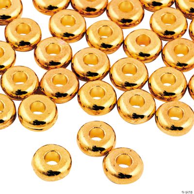 Flat Goldtone Beads - 6mm
