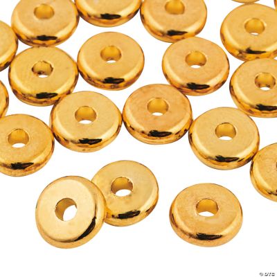 Flat Goldtone Beads - 8mm