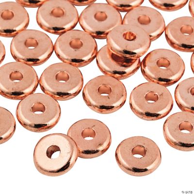 Flat Copper-Tone Beads - 8mm