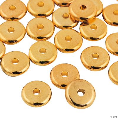 Flat Goldtone Beads - 10mm