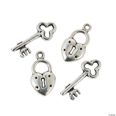 Heart & Key Charms