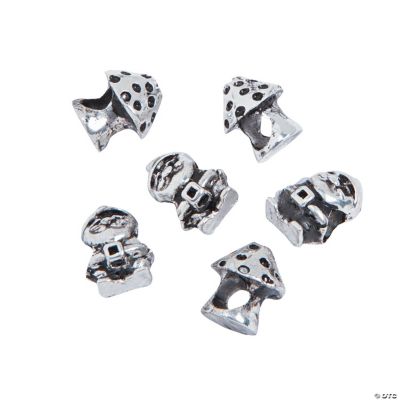 Gnome & Mushroom Large Hole Beads - 10mm - 12mm