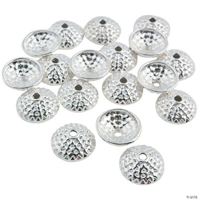 Silvertone Hammered Bead Caps
