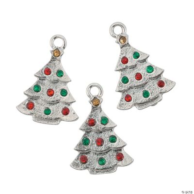Christmas Tree Charms With Rhinestones