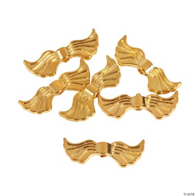 Gold Angel Wing Beads - 20mm x 6mm