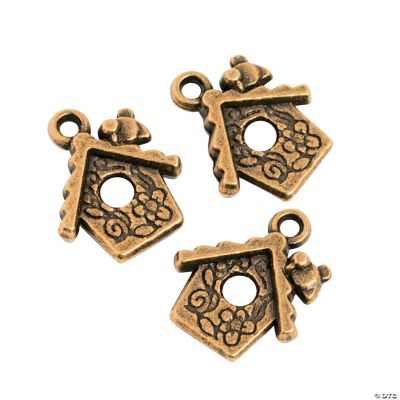 Goldtone Birdhouse Charms