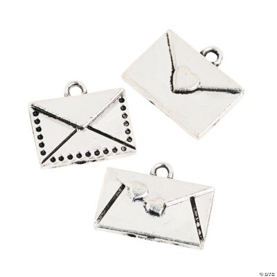 Silvertone Love Letter Charms
