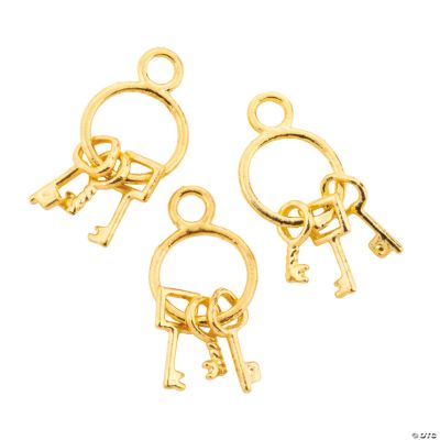 Goldtone Keys On A Ring Charms