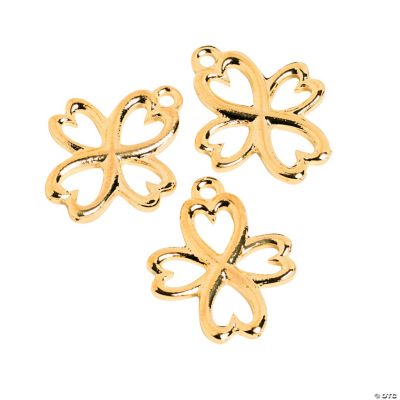 Goldtone Heart Cross Charms