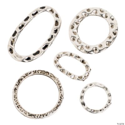 Antique Silvertone Hammered Ring Assortment