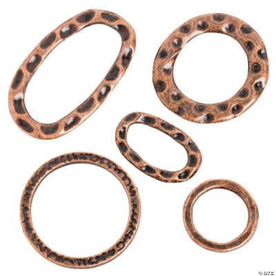 Copper-Tone Hammered Ring Assortment