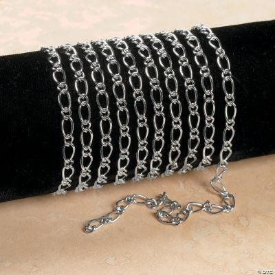 Silvertone Metal Small Double Oval Chain