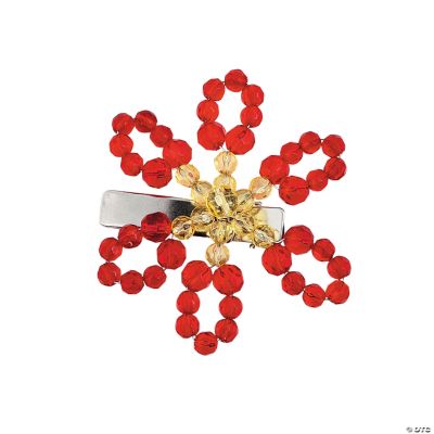 Poinsettia Beaded Hair Pin Kit