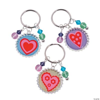 Heart Bottle Cap Key Chain Kit