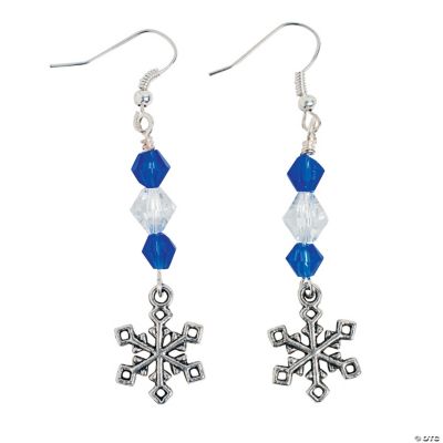 Silver Snowflake Blue Earring Kit