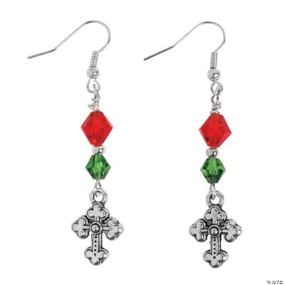 Christmas Silvertone Cross Earring Kit